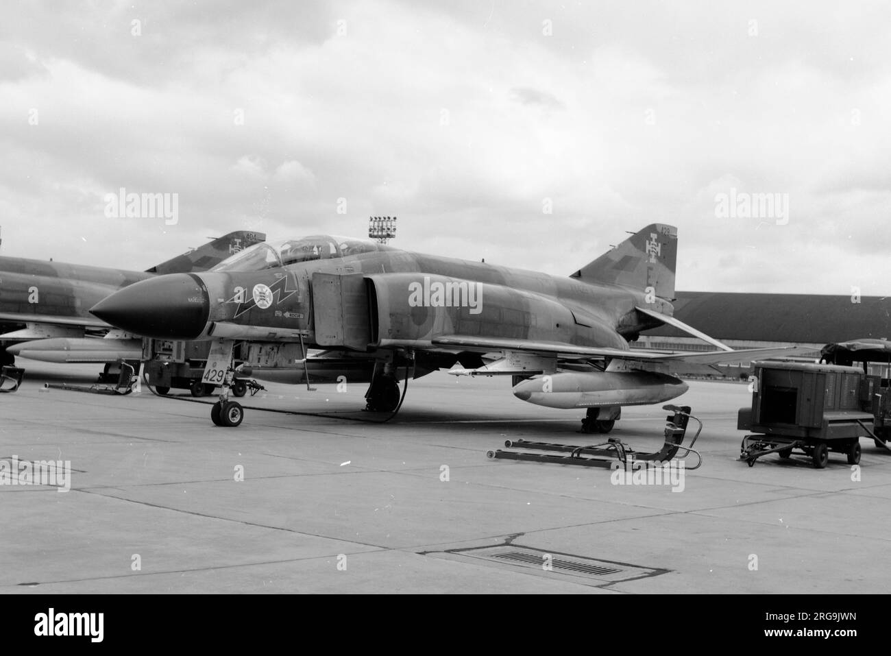 Royal Air Force McDonnell Douglas F-4M Phantom FG.1 XV429 (msn 3124/9259) of No.111 Squadron RAF at RAF Coningsby in Mapril 1975. (The F-4M/ FGR.2 was the RAF variant). Delivered on 22 March 1969 and scrapped at RAF Wattisham in September 1991 by Mayer & Perry (East Anglia) Ltd.. Stock Photo