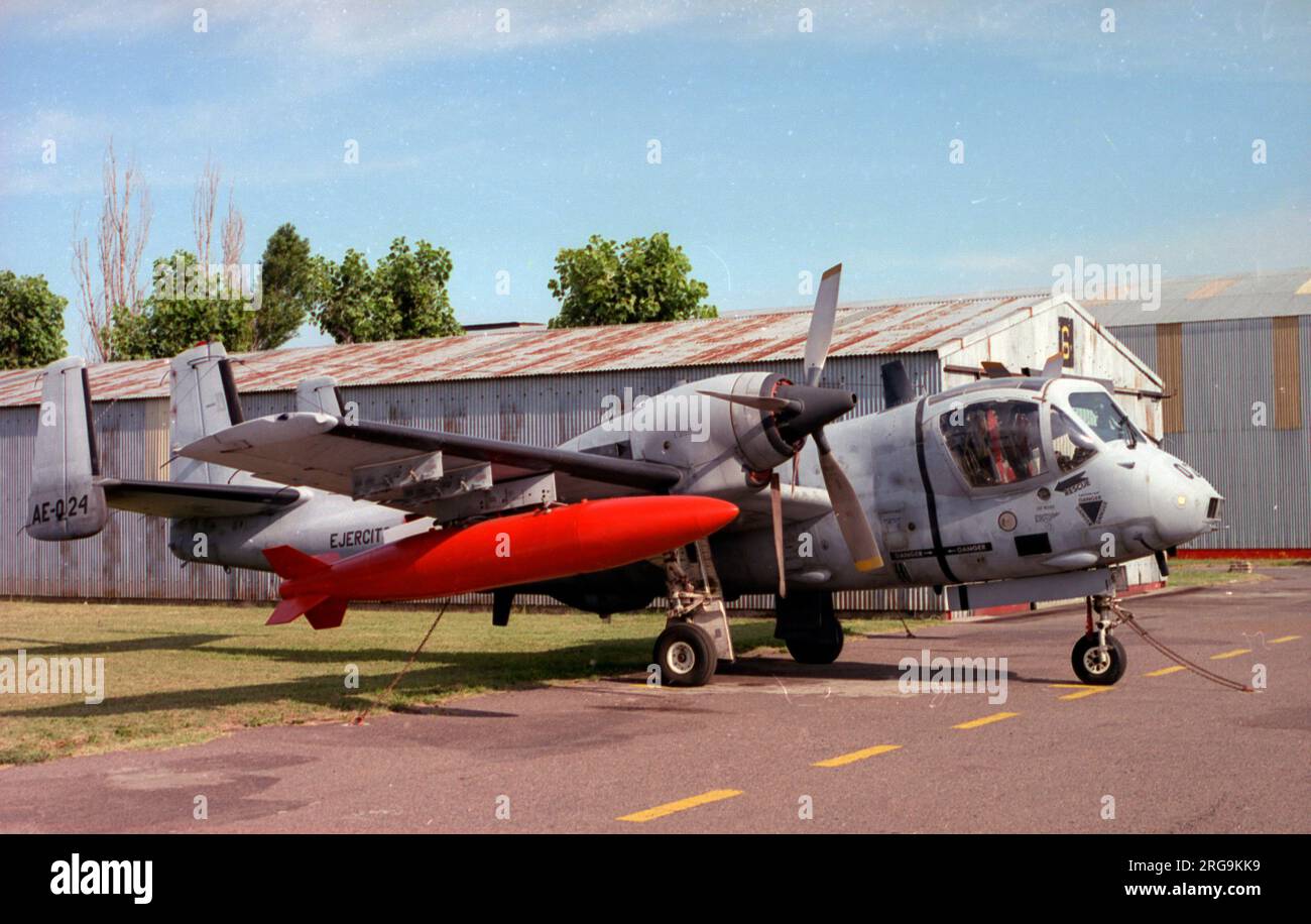 (Argentine Army) Comando de Aviacion del Ejercito Grumman OV-1C Mohawk AE-024 Ex-US Army 68-15941 (msn 145C) to Argentine Army Aviation as AE-024. Report dated 13 September 2006 that AE-024 crashed near Buenos Aires with the loss of both crew. The Argentine Army Aviation received twenty-three OV-1 in the 1990s. Ten were operational and the rest were used for spare parts. They became inactive and retired from use by 2015. Stock Photo