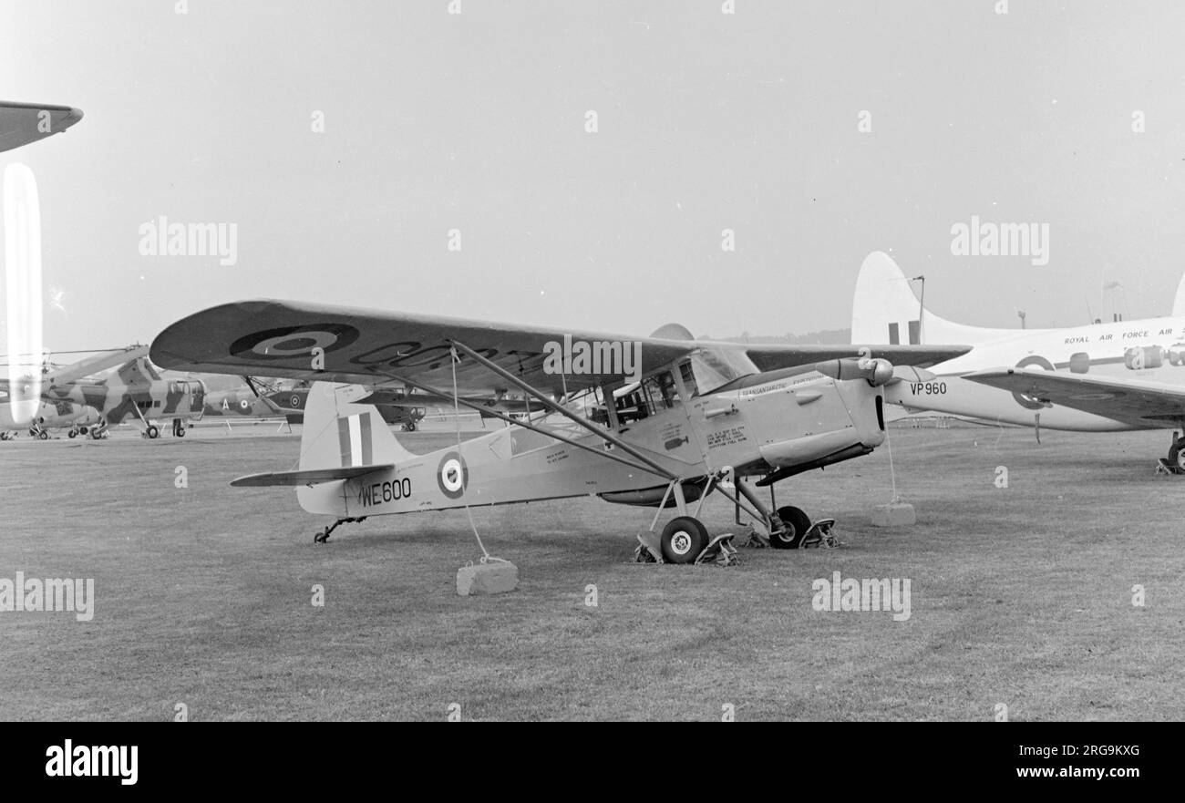 Royal Air Force Auster T.7 WE600, at the RAF 50th anniversary show, RAF Abingdon. Delivered on 25 May 1951, relegated to ground training duties as 7602M and later preserved in the RAF Museum, RAF Cosford. Stock Photo
