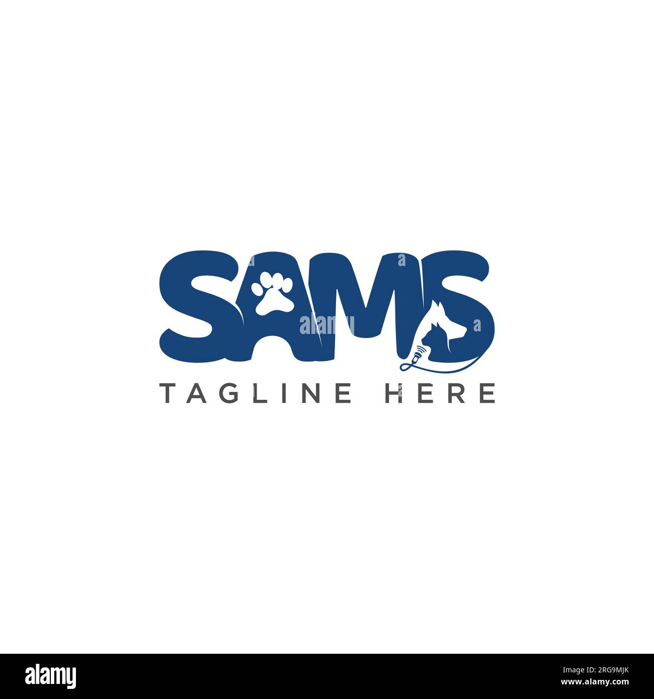 SAMS letter for animal clinic logo design symbol. Vector illustration