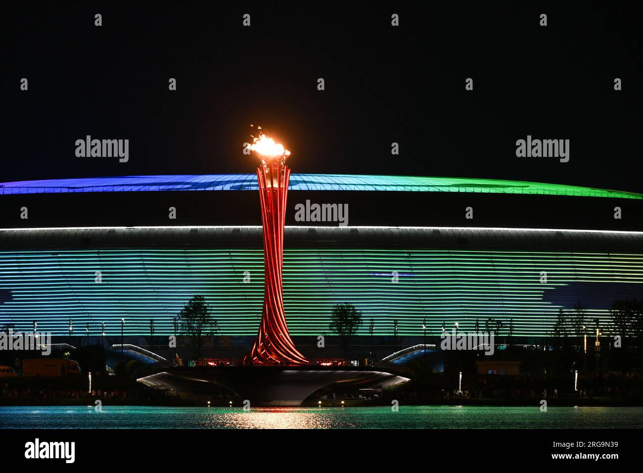 Chengdu, China's Sichuan Province. 8th Aug, 2023. The cauldron is seen during the closing ceremony of the 31st FISU Summer World University Games in Chengdu, southwest China's Sichuan Province, Aug. 8, 2023. Credit: Wu Gang/Xinhua/Alamy Live News Stock Photo