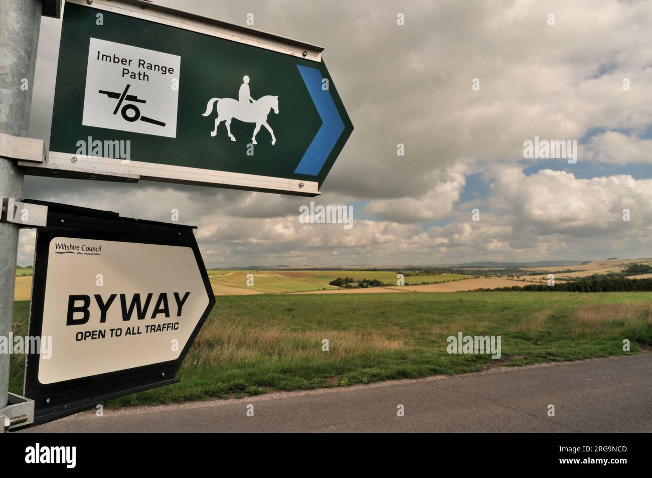 Signs on Salisbury Plain, Wiltshire. Stock Photo