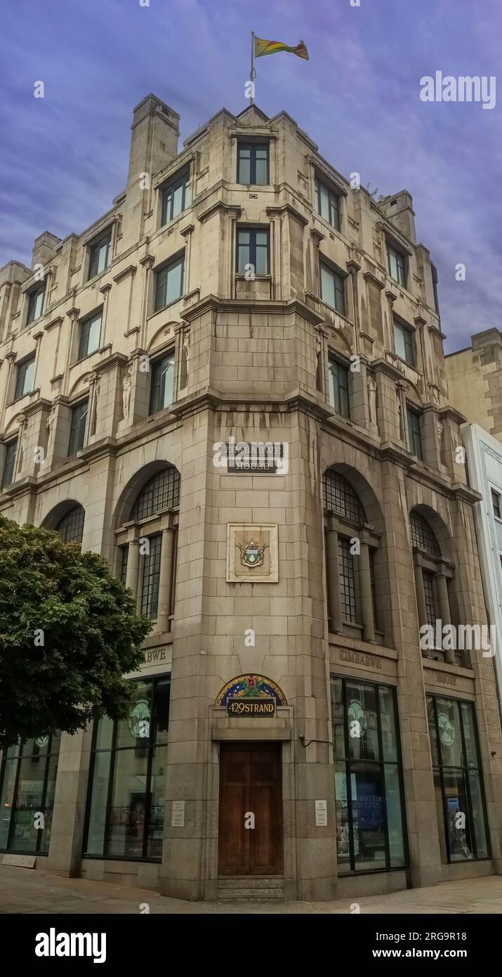 The Embassy of Zimbabwe is located in Zimbabwe House on The Strand in