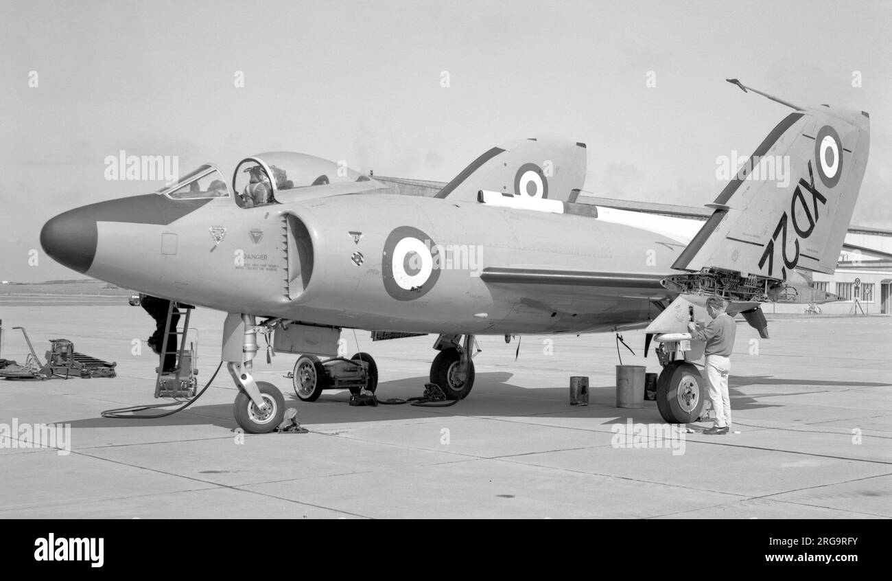 Royal Aircraft Establishment - Supermarine Scimitar F.1 XD229 at RAE West Freugh in Scotland. The RAE carried out research for ballistics and weapon-aiming at West Freugh, (now part of Qinetic), using a variety of aircraft. Stock Photo