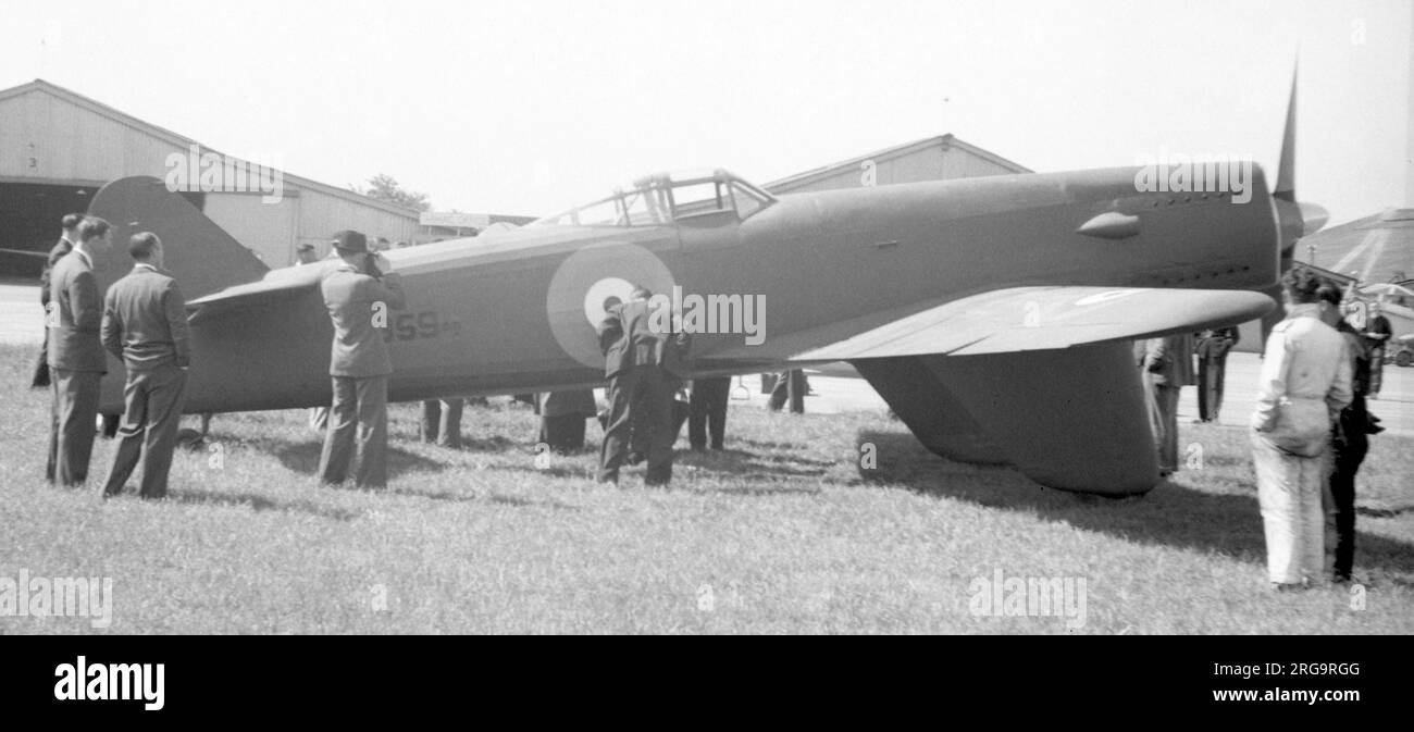 Martin-Baker MB.2 P9594(A.M. - A subscript suffix only used for a short time) at Heston. Stock Photo
