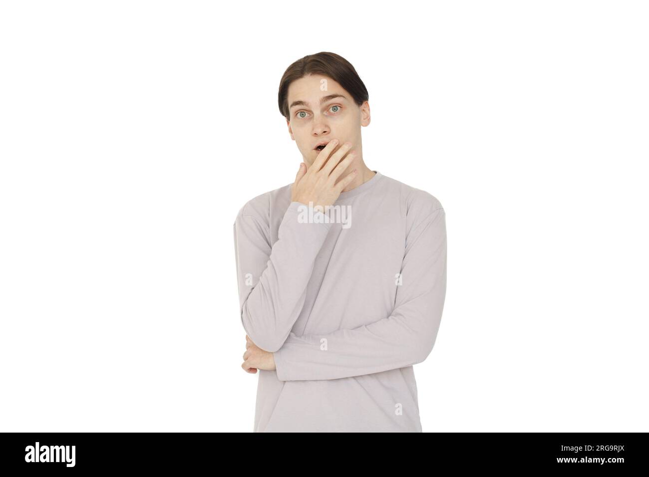 Shocked young man arms hi-res stock photography and images - Alamy