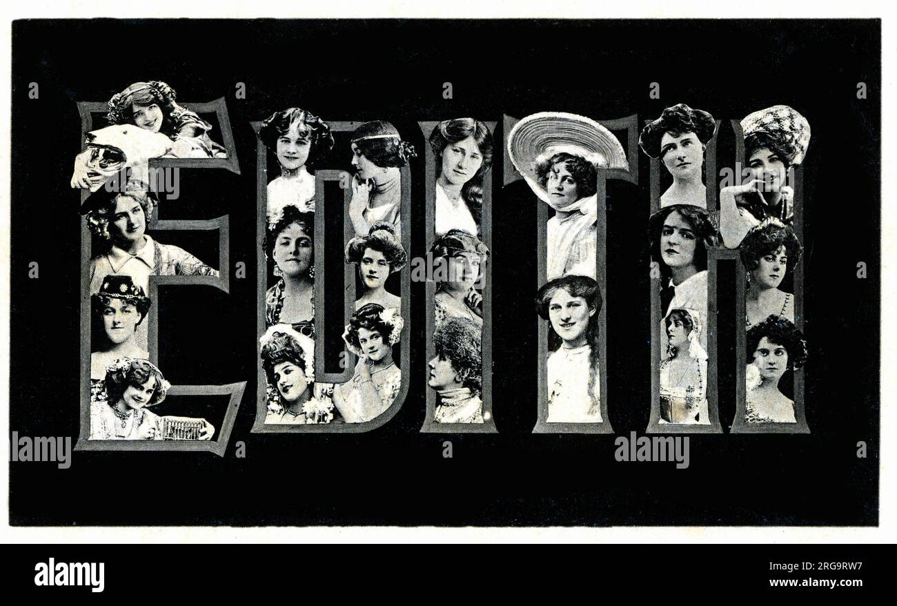 Large Letter Name card - 'Edith'. Stock Photo