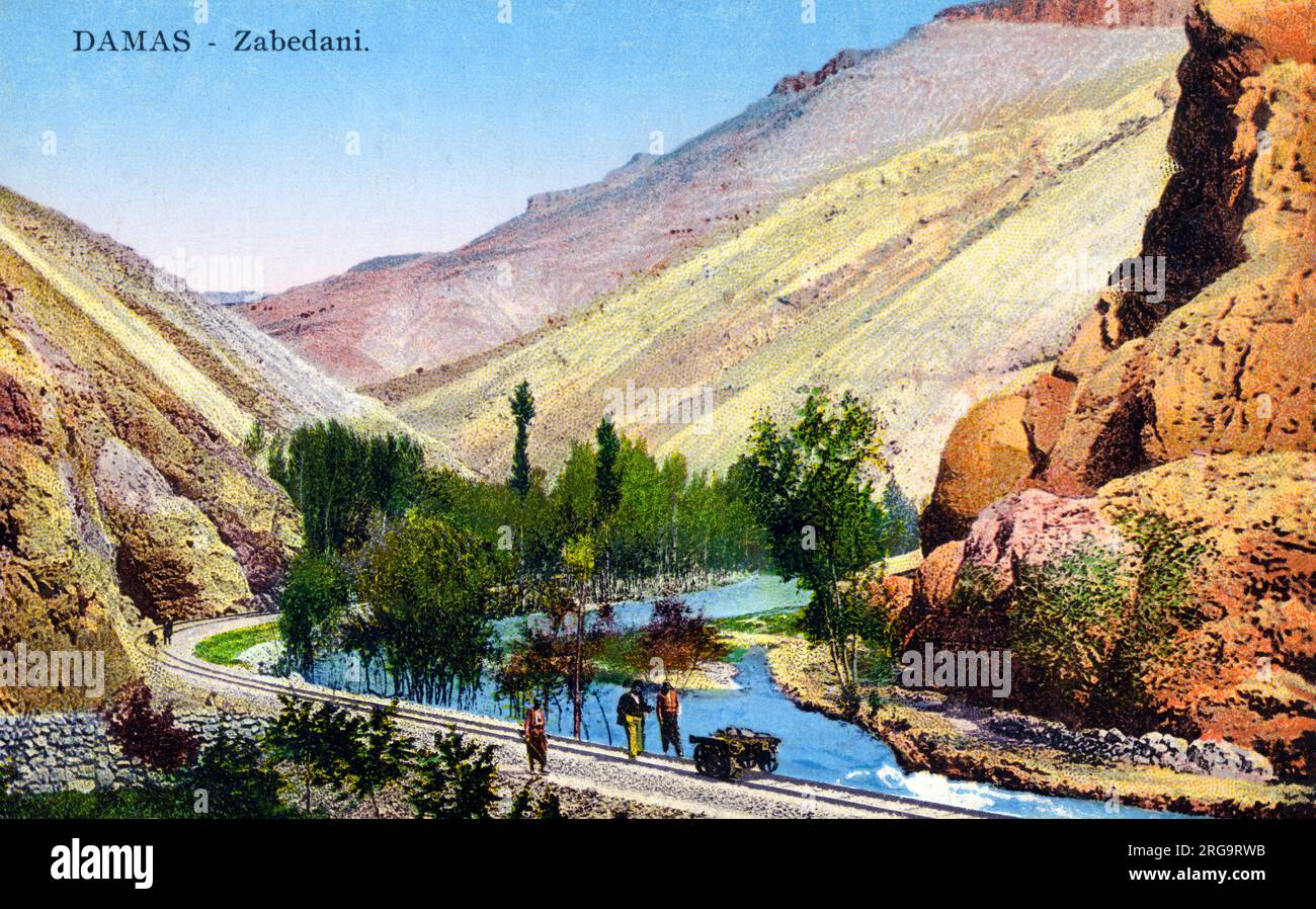 The Hejaz Railway at Zabadani, Damascus, Syria. Stock Photo