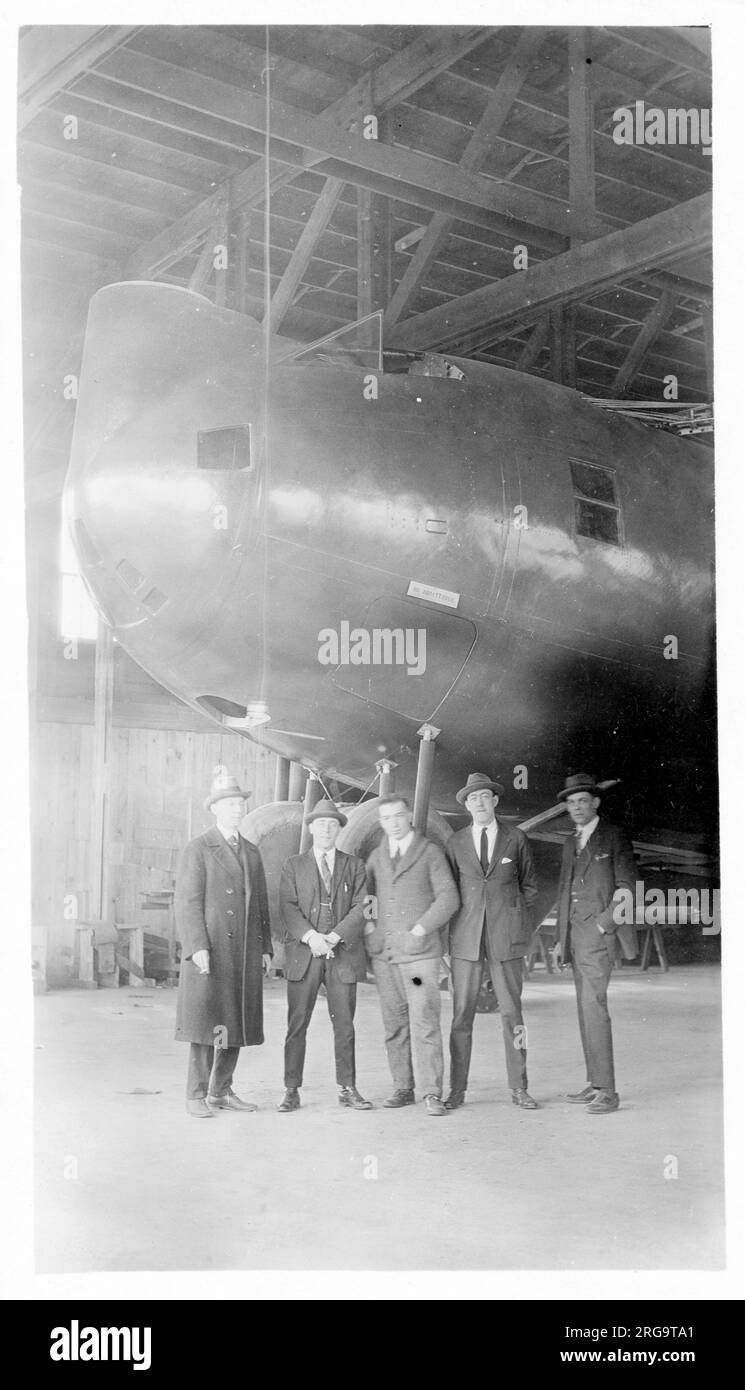 Engineering Division XNBL-1 AS64215, (also known as The Barling Bomber and Witteman-Lewis XNBL-1 and McCook Field Project P-303), during manufacture at Witteman-Lewis Co. Designed by Walter Barling, the XNBL-1 (NBL=Night Bombardment-Long distance) was a large triplane, powered by six 420hp Liberty L-12 engines, quad landing gear and four tails. Contracted to Witteman-Lewis Co for manufacture at Hasbrouck Heights, it was shipped by train, unsassembled, in sections, to Wright Field. First flown on 22 August 1923, it was only a few times before it was dismantled and scrapped in 1928. Stock Photo