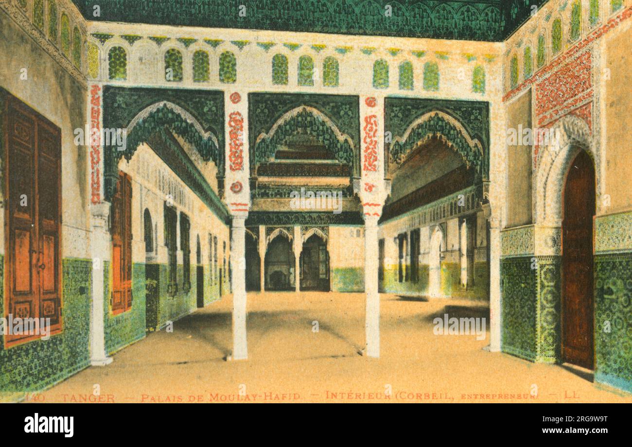 Tangier, Morocco - Interior of the Moulay (Mawlay) Hafid Palace, also known locally as the Palais des Institutions Italiennes Stock Photo