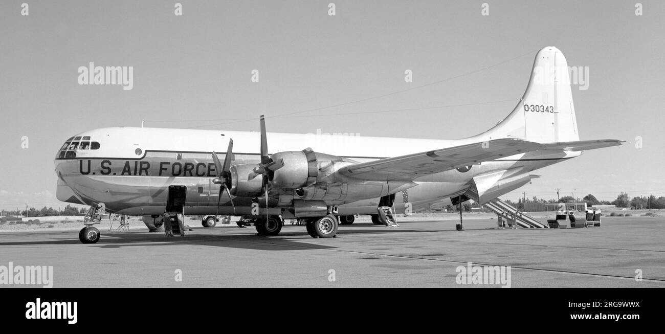 United States Air Force - Boeing C-97K Stratofreighter 53-0343 (msn 17125) at El Paso. Built as a KC-97G-29-BO, then converted to KC-97G-145-BO, then to C-97K. Stock Photo