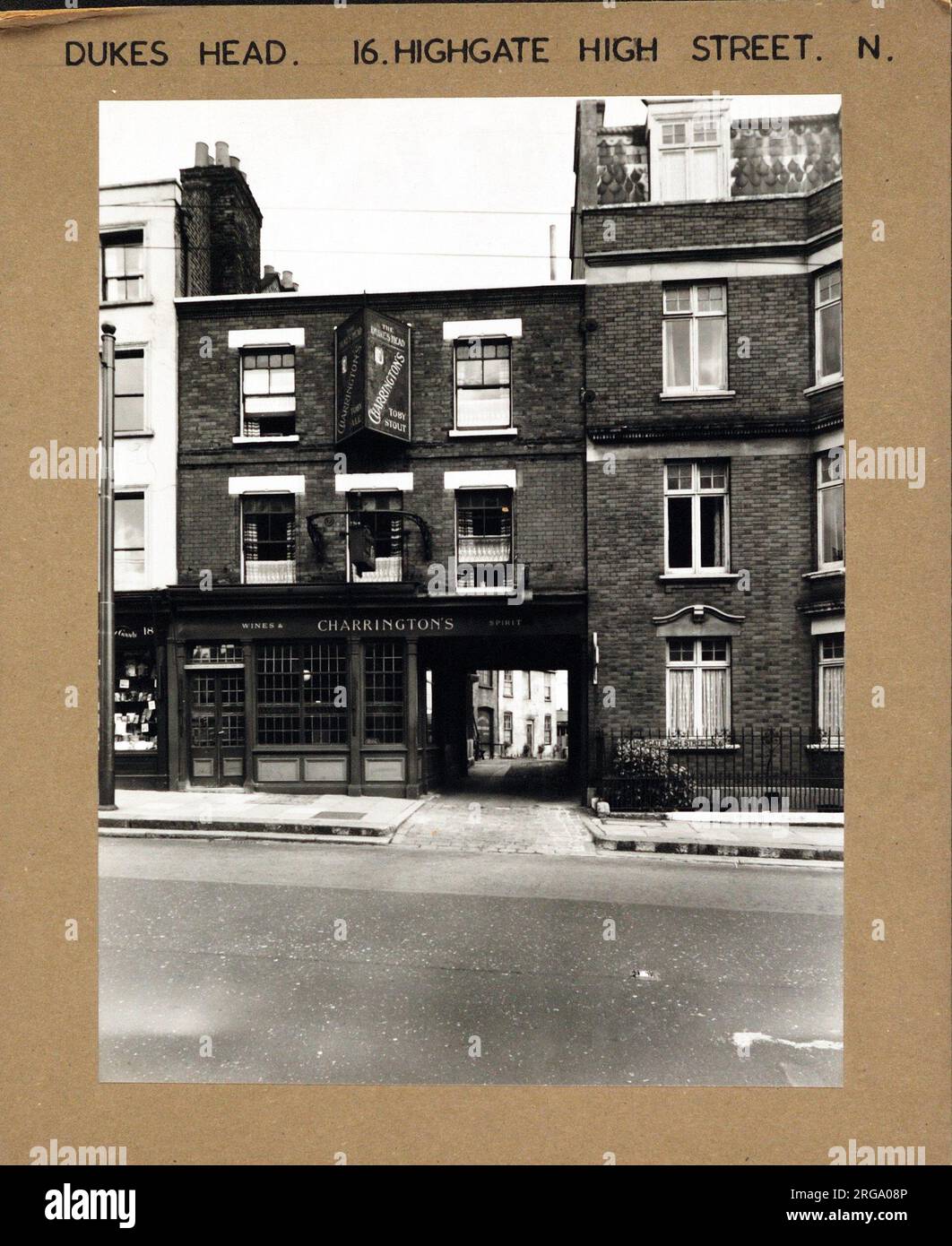 Photograph of Dukes Head PH, Highgate, London. The main side of the