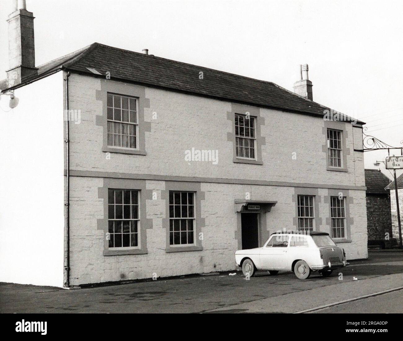 Photograph of Fir Tree Inn, Writhlington, Somerset. The main side of the print (shown here