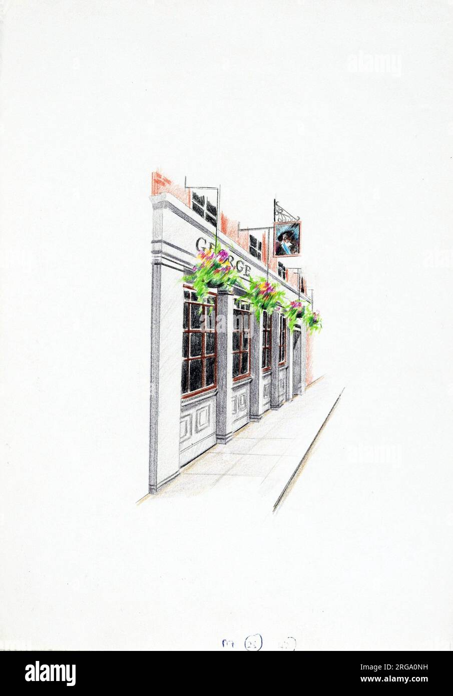 Sketch of PH, Adelphi, London. The main side of the print (shown