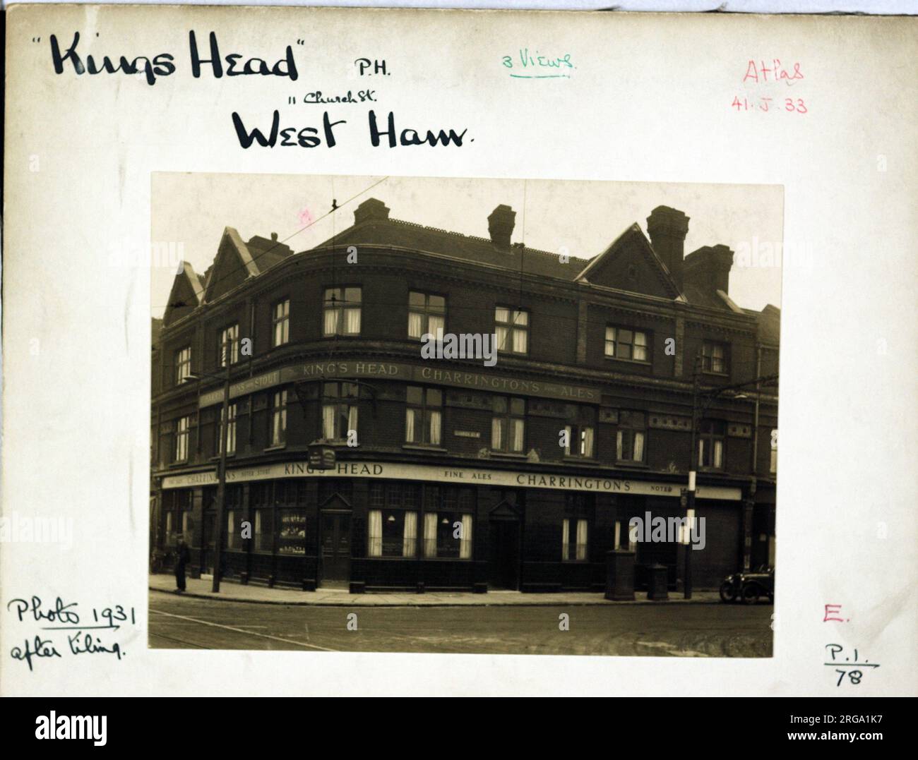 Photograph of Kings Head PH, West Ham, London. The main side of the