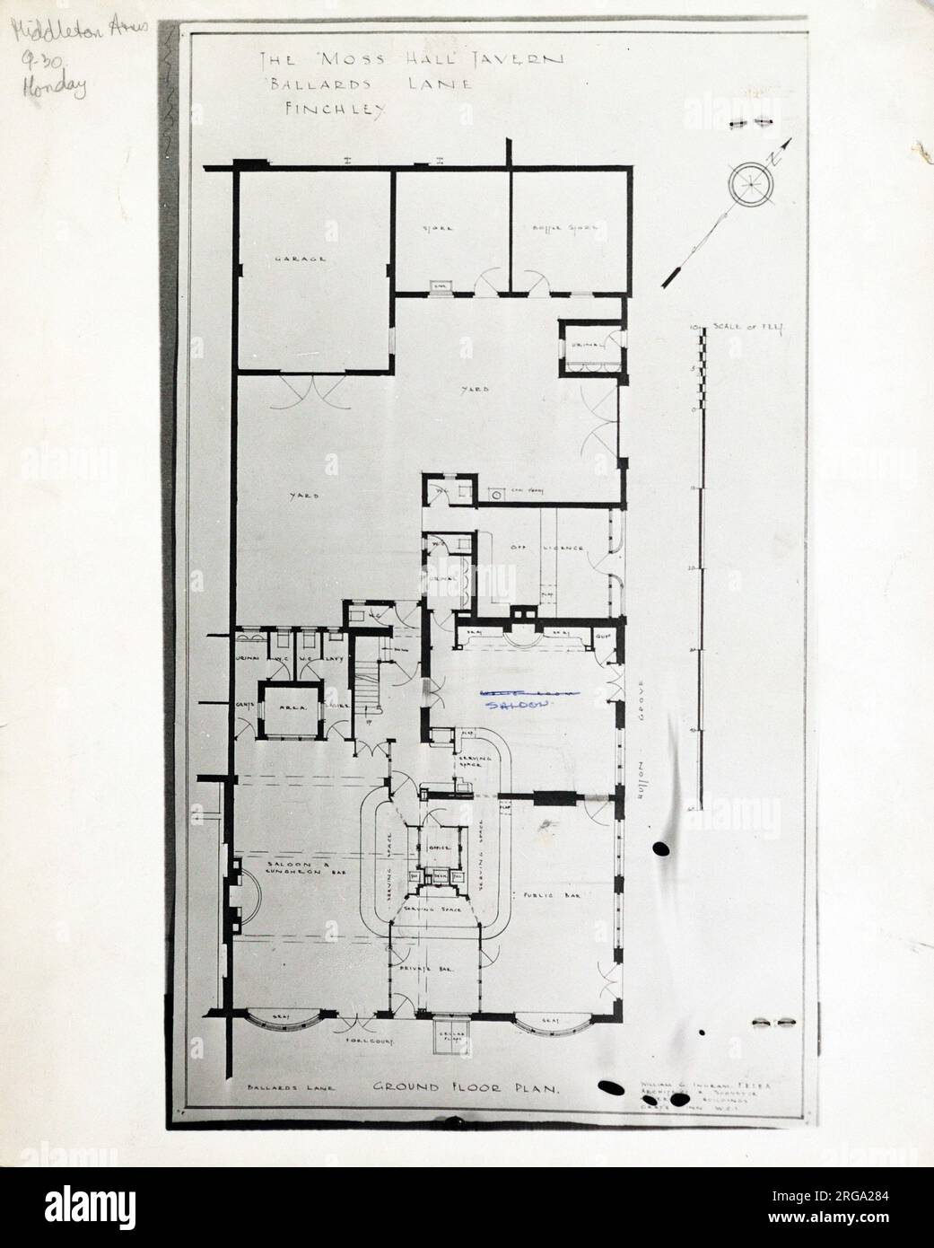 Photograph of Moss Hall Tavern , Finchley, London. The main side of the