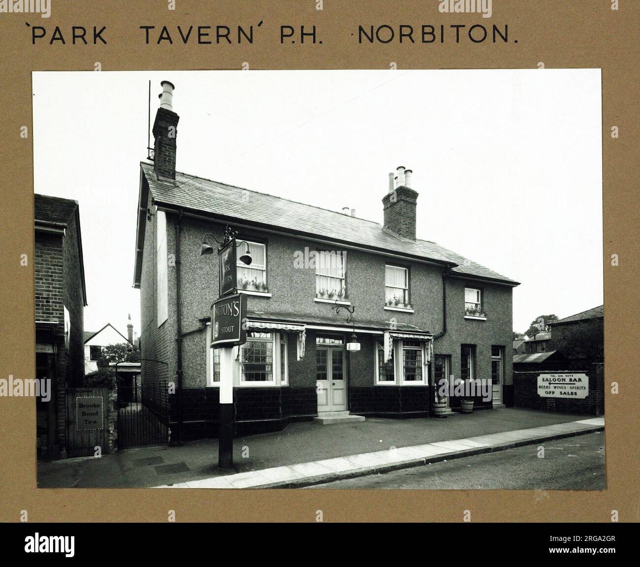 Photograph of Park Tavern , Kingston, Surrey. The main side of the print (shown here) depicts: Left Face on view of the pub.  The back of the print (available on request) details: Nothing for the Park Tavern, Kingston, Surrey KT2 6AP. As of July 2018 . Free House Stock Photo
