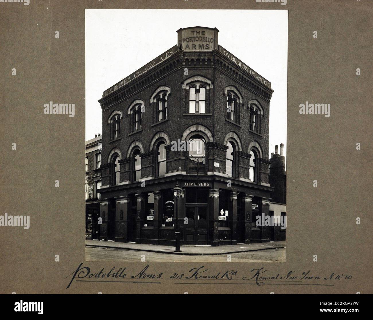 Photograph of Portobello Arms, Kensal Town, London. The main side of