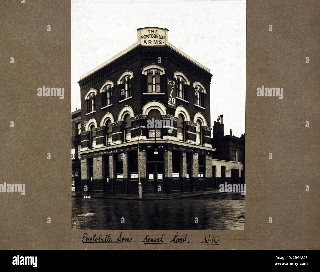 Photograph of Portobello Arms, Kensal Town, London. The main side of