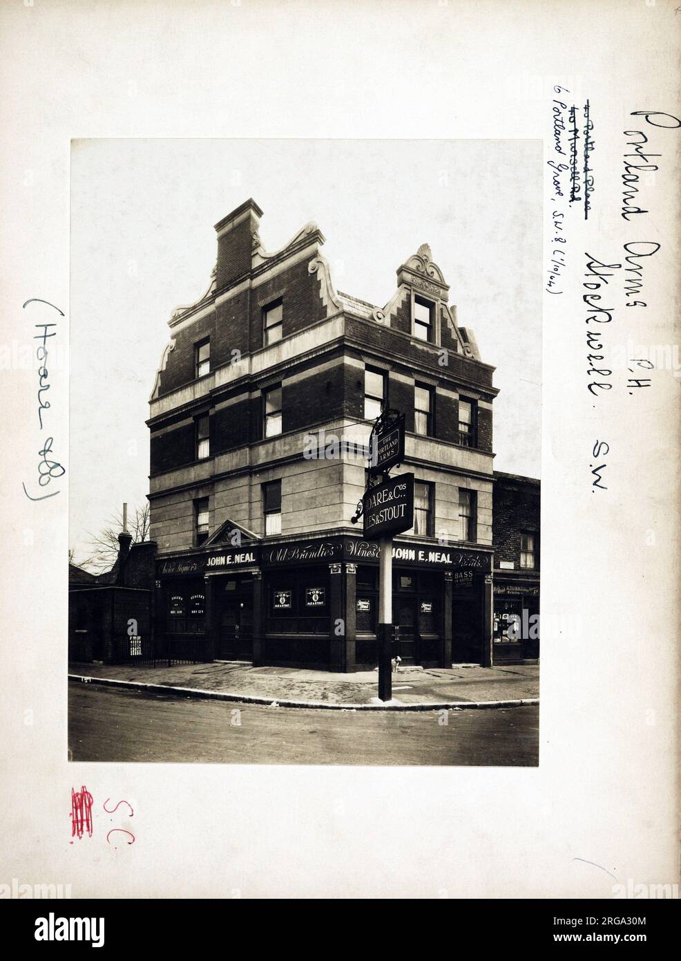 Photograph of Portland Arms, Lambeth, London. The main side of the