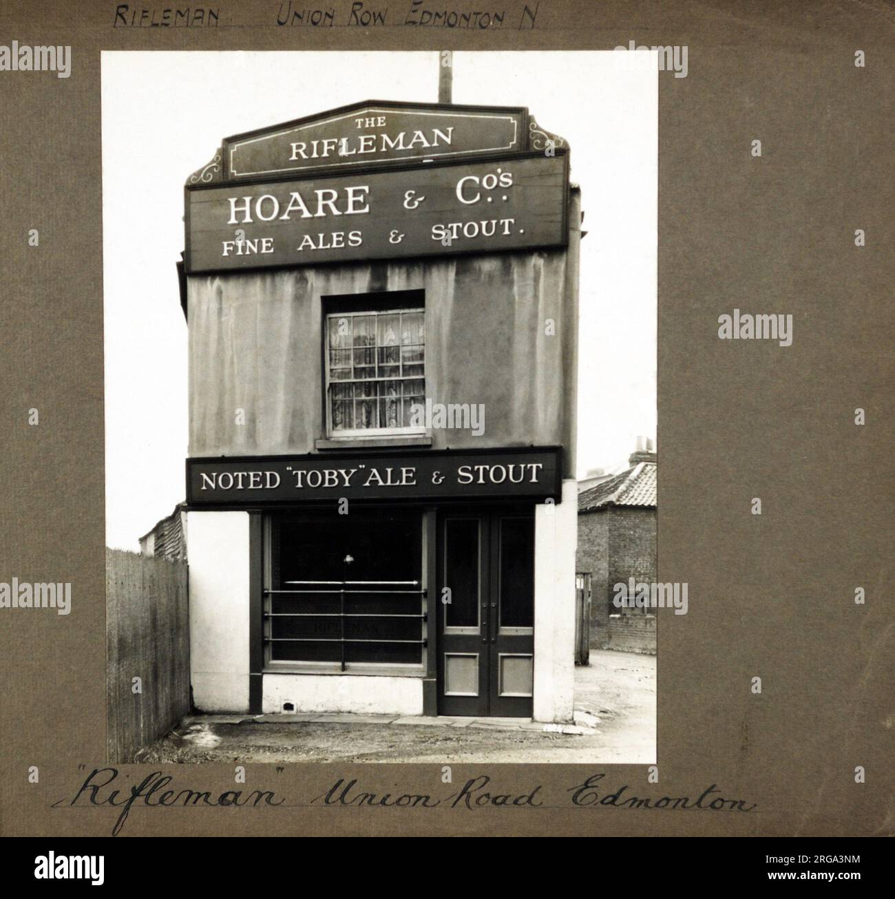 Photograph of Rifleman PH, Edmonton, London. The main side of the print