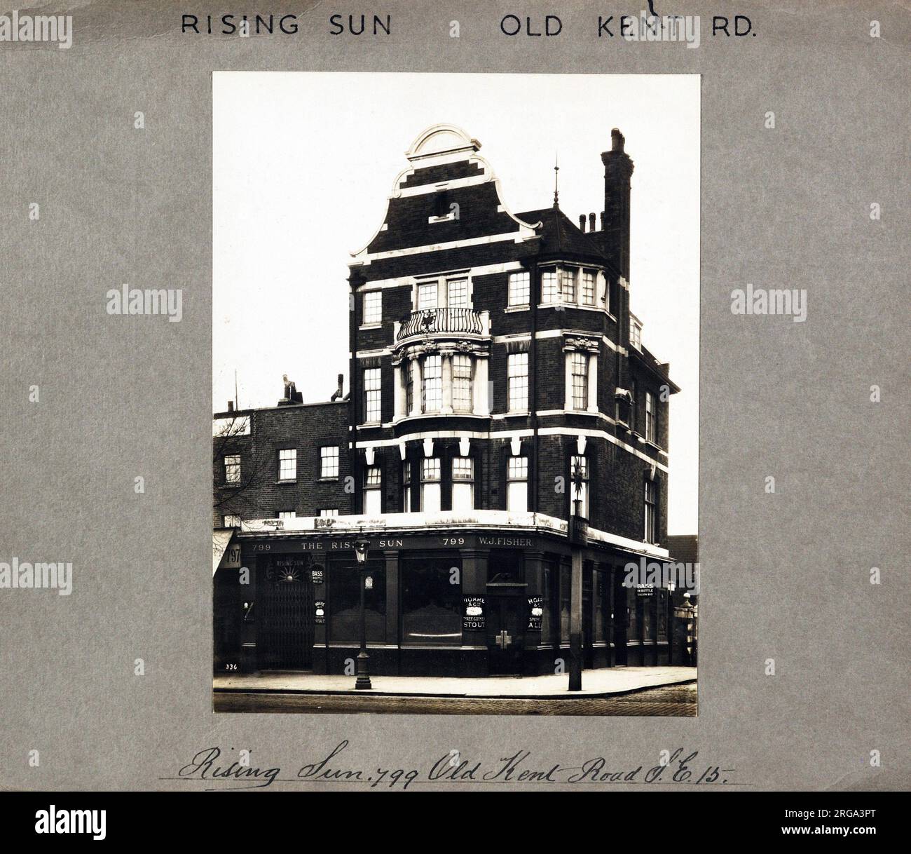 Photograph of Rising Sun PH, Old Kent Road, London. The main side of the print (shown here) depicts: Right face on view of the pub.  The back of the print (available on request) details: Nothing for the Rising Sun, Old Kent Road, London SE15 1NJ. As of July 2018 . Demolished for a superstore Stock Photo