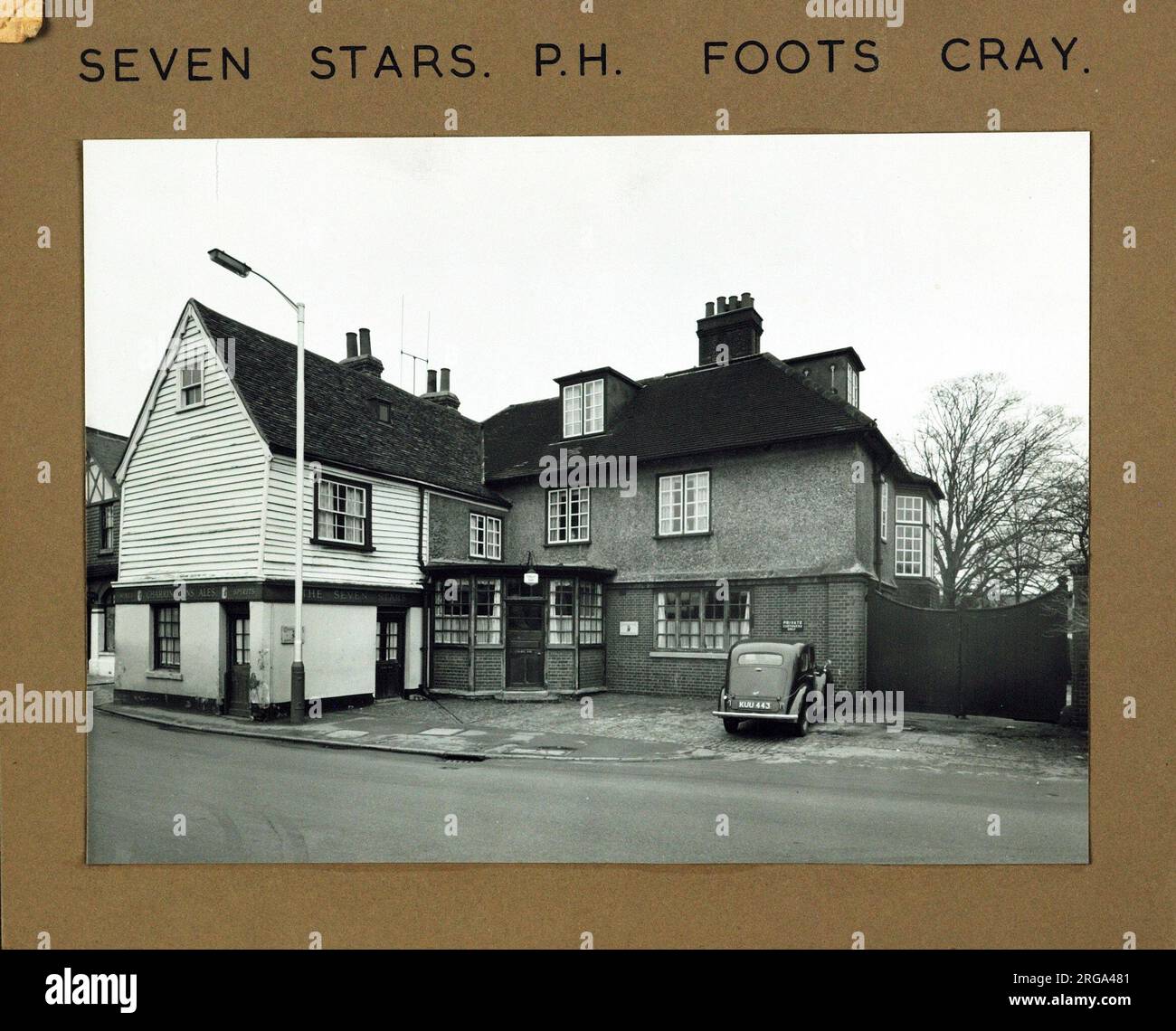 Photograph of Seven Stars PH, Foots Cray, Greater London. The main side of the print (shown here) depicts: Face on view of the pub.  The back of the print (available on request) details: Nothing for the Seven Stars, Foots Cray, Greater London DA14 5HJ. As of July 2018 . Free House Stock Photo