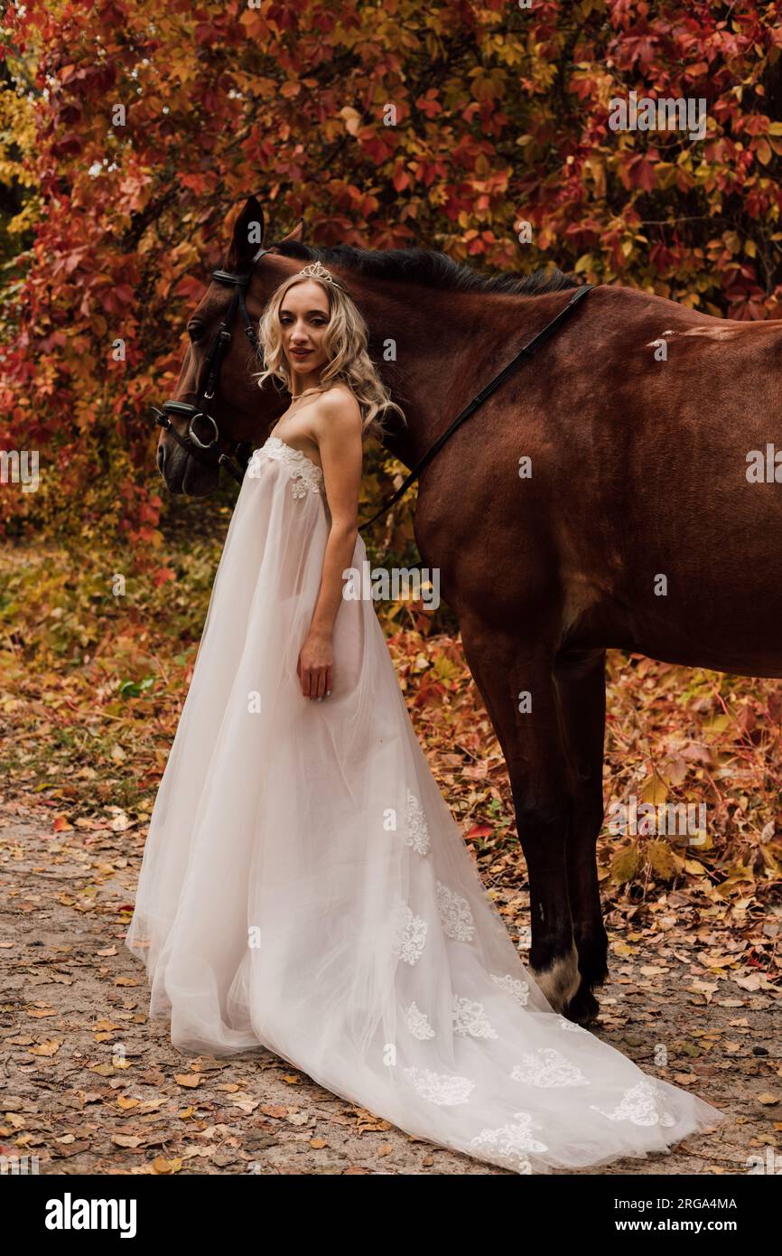 Attractive woman in wedding dress. The Runaway Bride Stock Photo Alamy