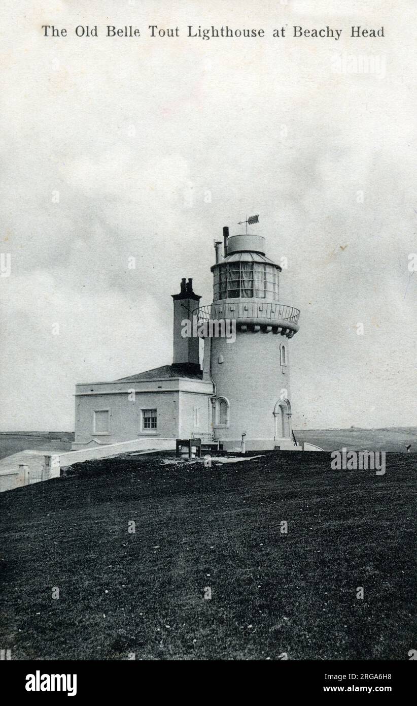 The Belle Tout Lighthouse is a decommissioned lighthouse and British landmark located at Beachy Head, East Sussex close to the town of Eastbourne. The lighthouse was sold to private owners in 1903 and has remained a private residence ever since. Stock Photo
