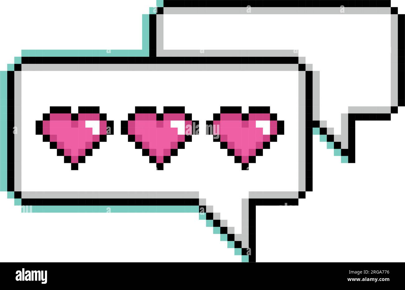 Isolated pink pixelated comic speech bubble chats Vector Stock Vector