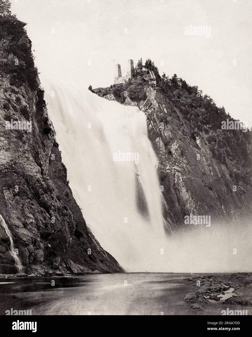 Vintage 19th century photograph: Montmorency Falls, Quebec, Canada ...