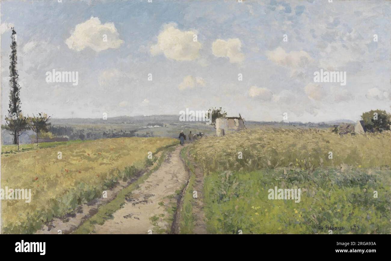 Morning in June, Saint-Ouen-l'Aumône 1873 by Camille Pissarro Stock Photo