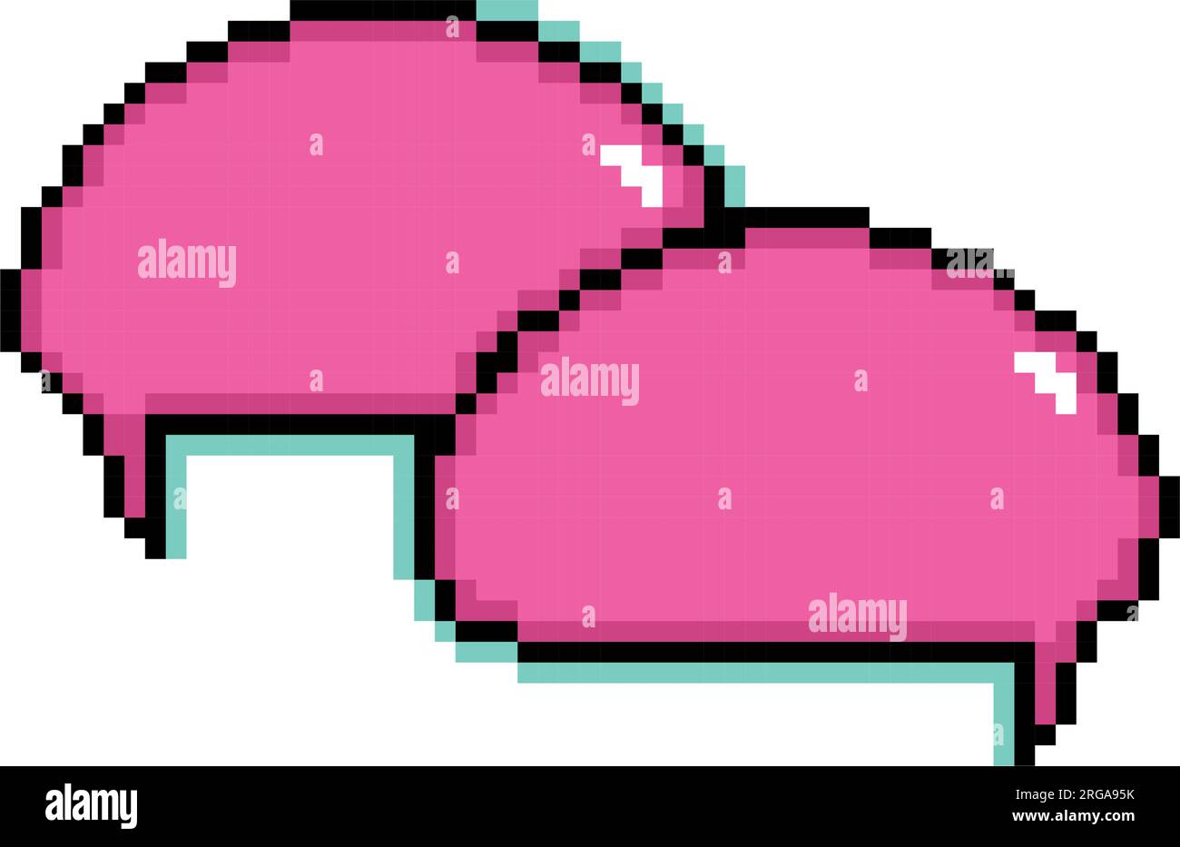 Isolated pink pixelated comic speech bubble chats Vector Stock Vector