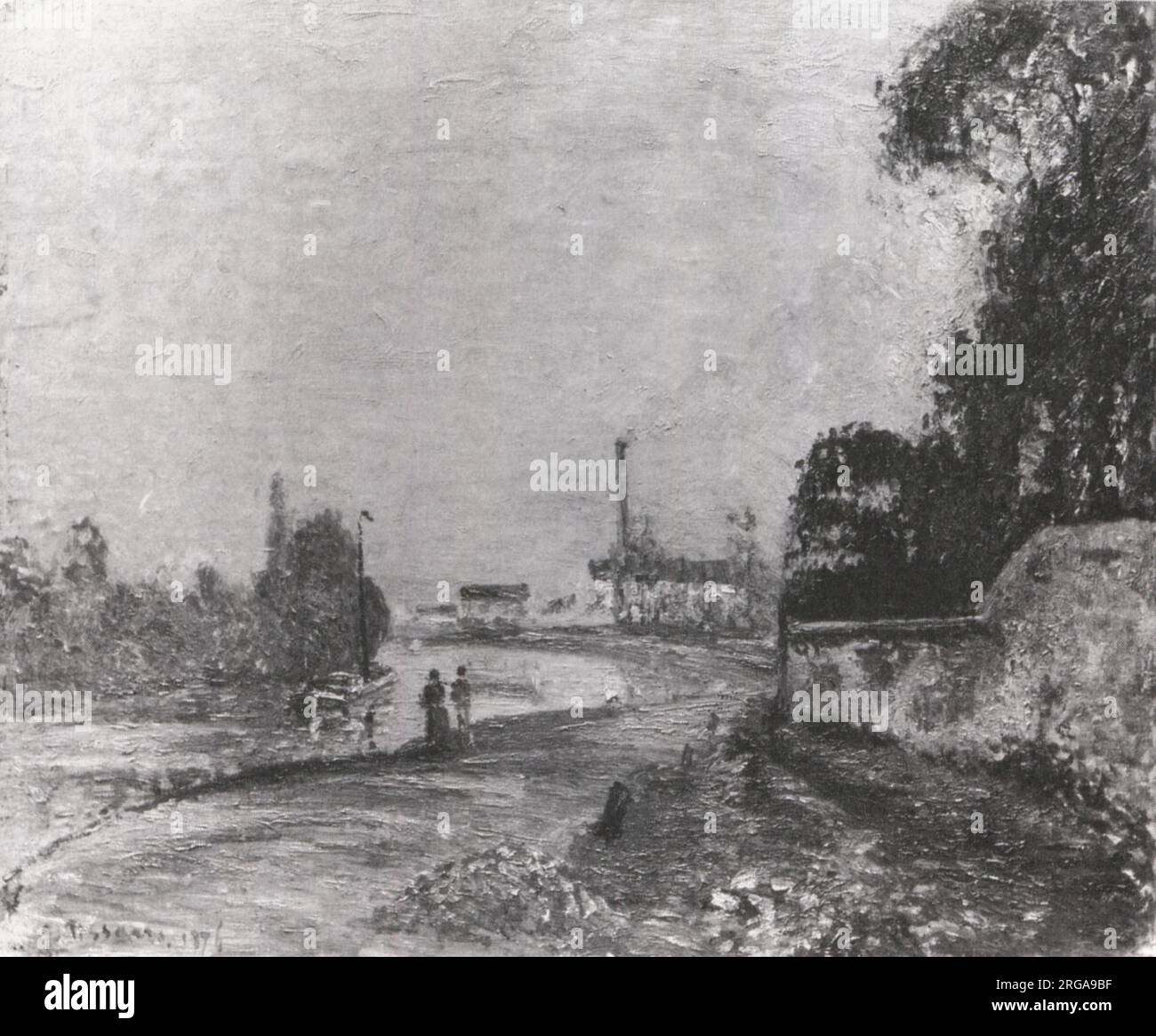 Banks of the Oise, Saint-Ouen-l'Aumône 1876 by Camille Pissarro Stock Photo