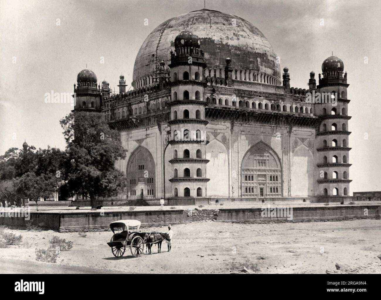 19th century vintage photograph: The Gol Gumbaz Bijapur, India Stock Photo