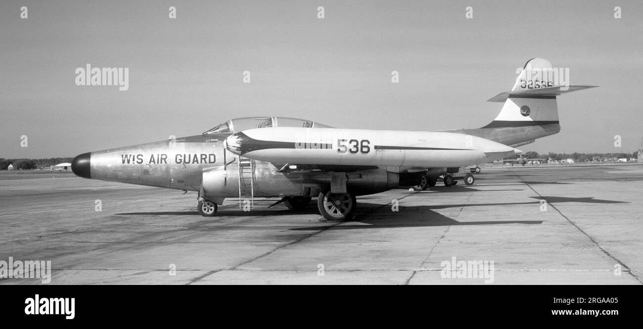 Wisconsin Air National Guard - Northrop F-89J Scorpion 53-2536, of the 126th Fighter Interceptor Squadron.   built as an F-89D-60-NO and upgraded to F-89J. Wisconsin ANG 126th FIS. Sold on the private market and registered as N32536. Currently preserved at the EAA Airventure Museum in Oshkosh, WI. Stock Photo