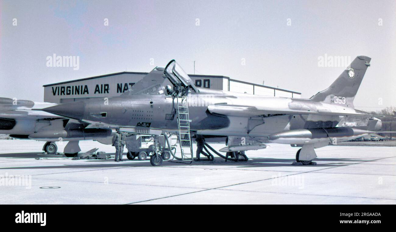 United States Air Force - Republic F-105D Thunderchief 62-4353 of the Virginia Air National Guard. Stock Photo