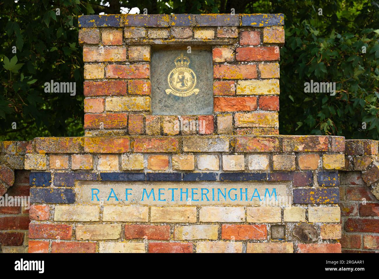 RAF Metheringham Memorial dedicated to the WW2 airmen based at RAF Coningsby, RAF Finningley, RAF Syerston and RAF Metheringham. Lincoln, Lincolnshire Stock Photo