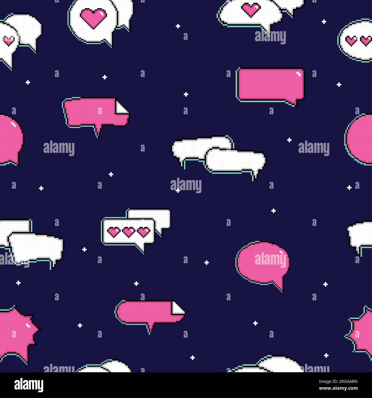 Seamless pattern background with pixelated comic speech bubble chats Vector Stock Vector