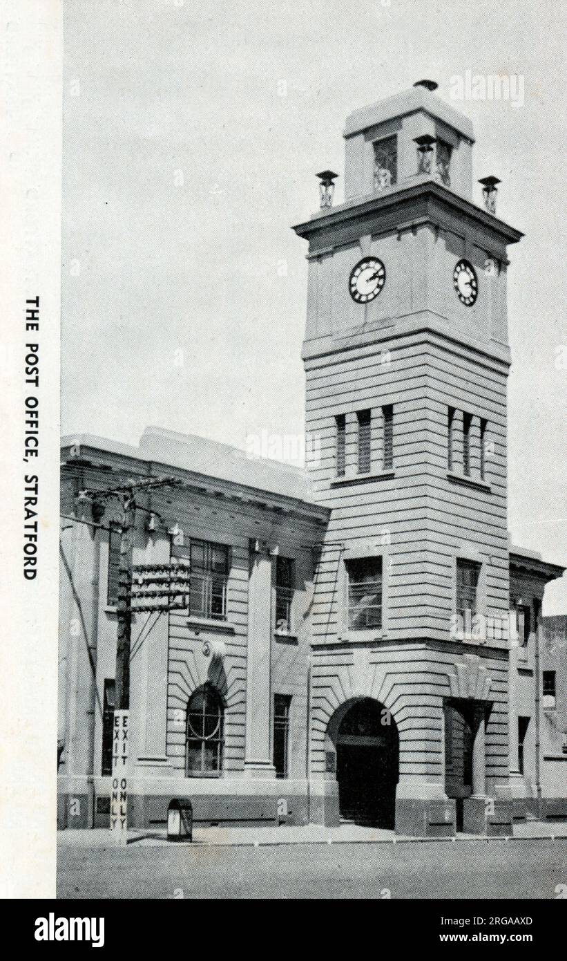 Stratford, New Zealand - The Clock Tower - Post Office, Stratford. Stock Photo
