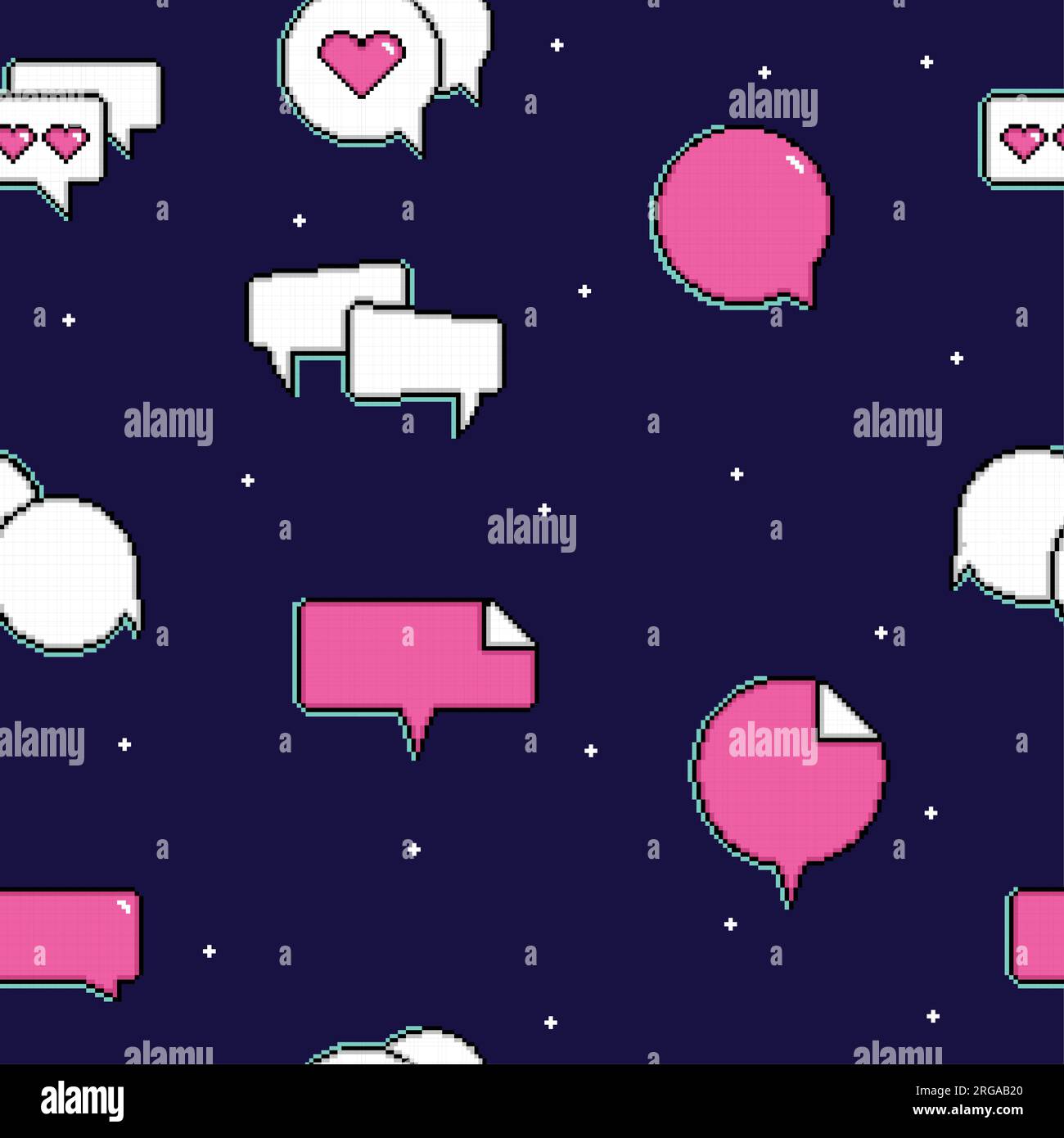 Seamless pattern background with pixelated comic speech bubble chats Vector Stock Vector