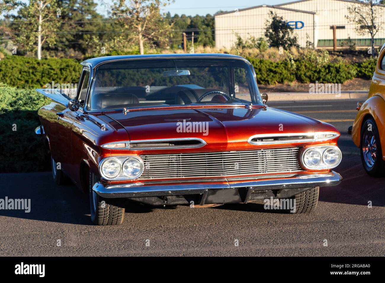 vintage classic american 1959 Chevrolet El Camino car at car meet in Flagstaff Arizona on Route 66 Stock Photo