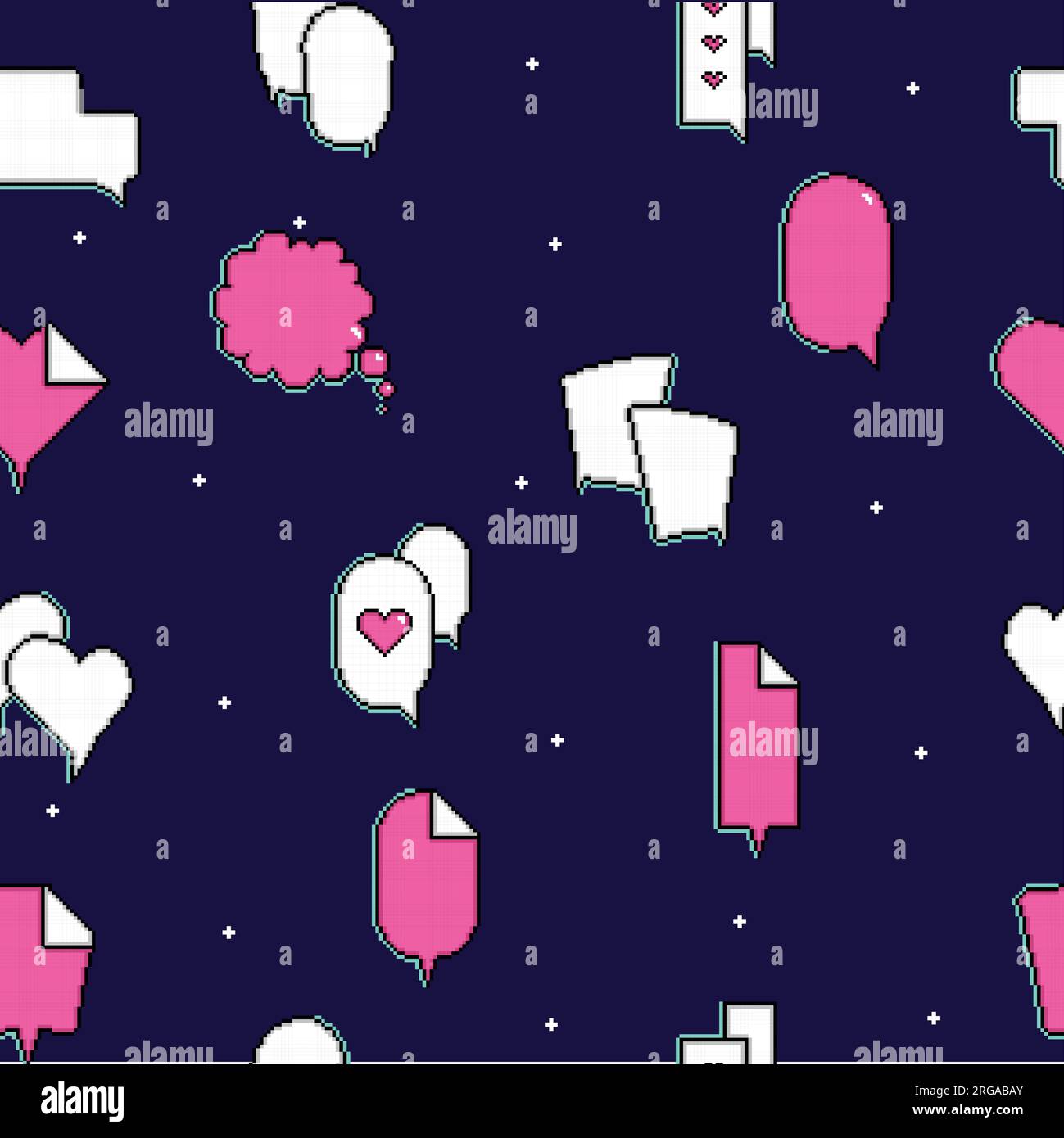 Seamless pattern background with pixelated comic speech bubble chats Vector Stock Vector