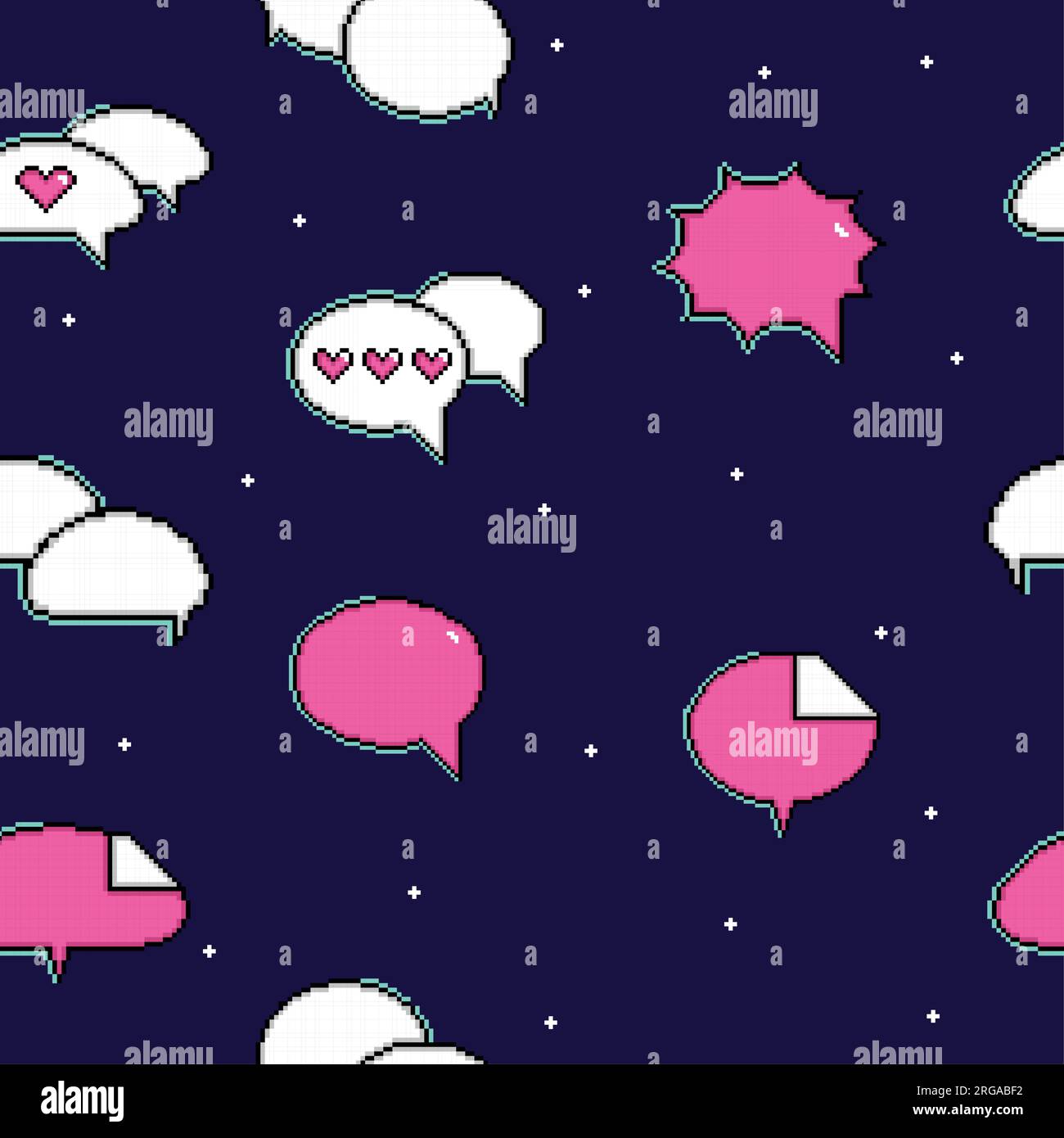 Seamless pattern background with pixelated comic speech bubble chats Vector Stock Vector