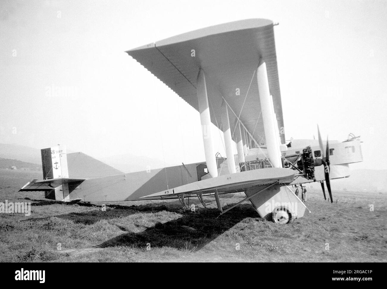 Aviation Marine Francaise - Farman F.168 Torp. number 49. The F.168 was an outgrowth of the earlier F.60 series of bombers and could fly as a landplane or floats, though images of landplanes are not common. Stock Photo