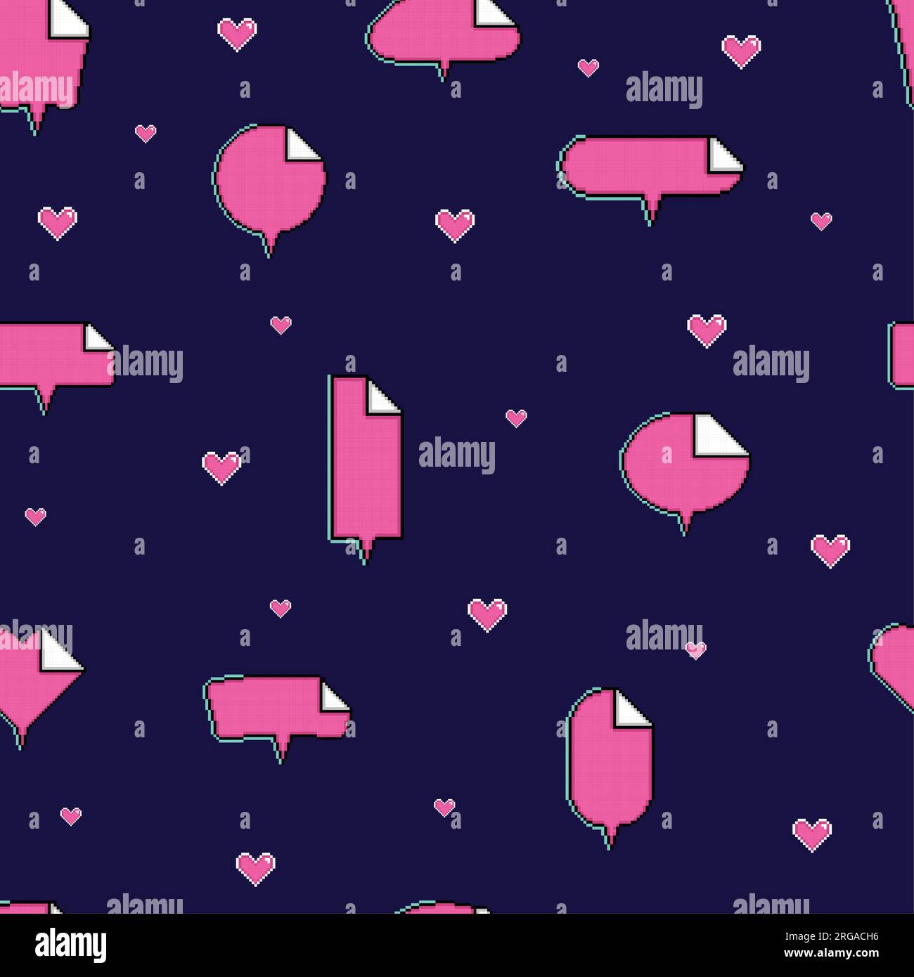 Seamless pattern background with pixelated comic speech bubble chats Vector Stock Vector