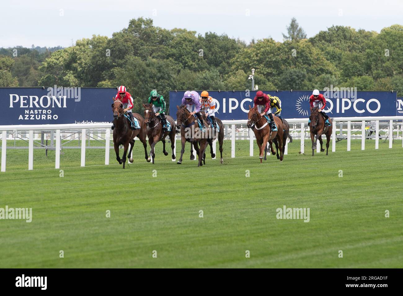 Ascot, Berkshire, UK. 28th July, 2023. The John Guest Racing Brown Jack Handicap Stakes at Ascot Racecourse at the QIPCO King George Weekend. Credit: Maureen McLean/Alamy Stock Photo