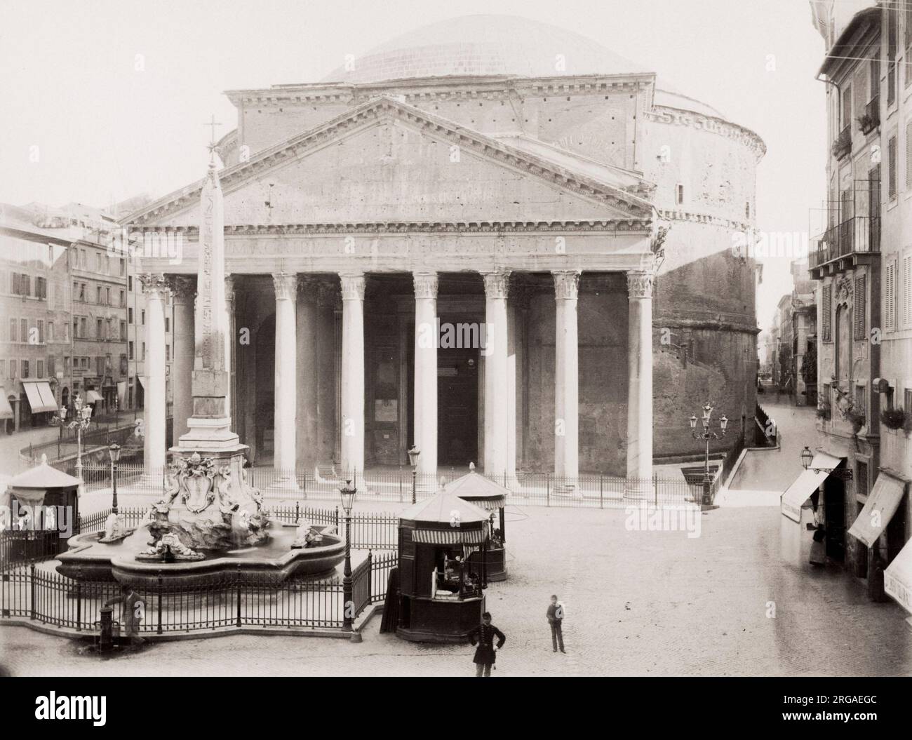 Vintage 19th century photograph: Pantheon of Agrippa, Rome, Italy. Stock Photo