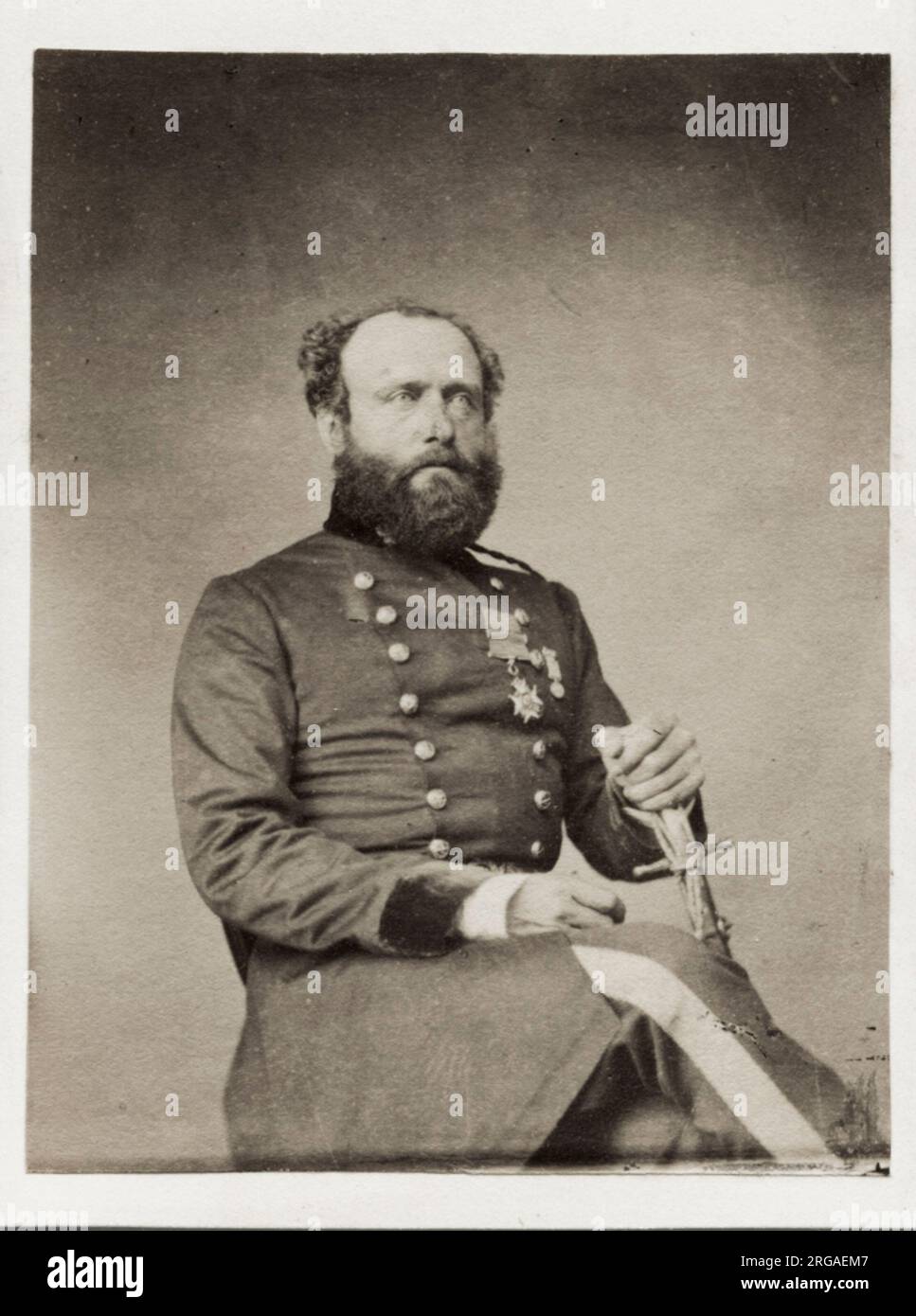 Vintage 19th century photograph: General Sir Charles Ash Windham (10 October 1810 - 2 February 1870) was a British Army officer and Liberal Party politician. Stock Photo