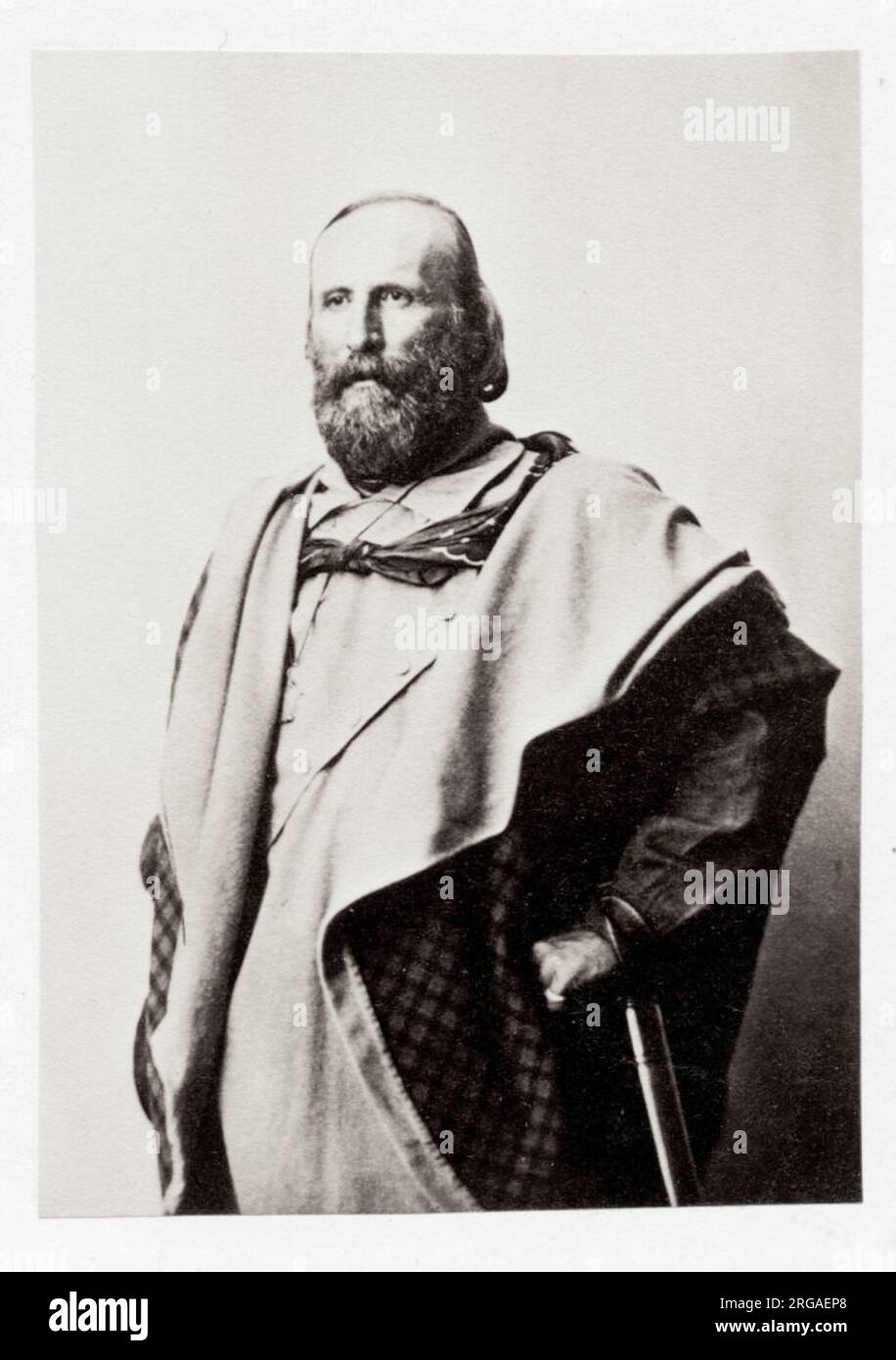 Vintage 19th century photograph: Giuseppe Maria Garibaldi was an Italian general, patriot and republican. He contributed to the Italian unification and the creation of the Kingdom of Italy. Stock Photo